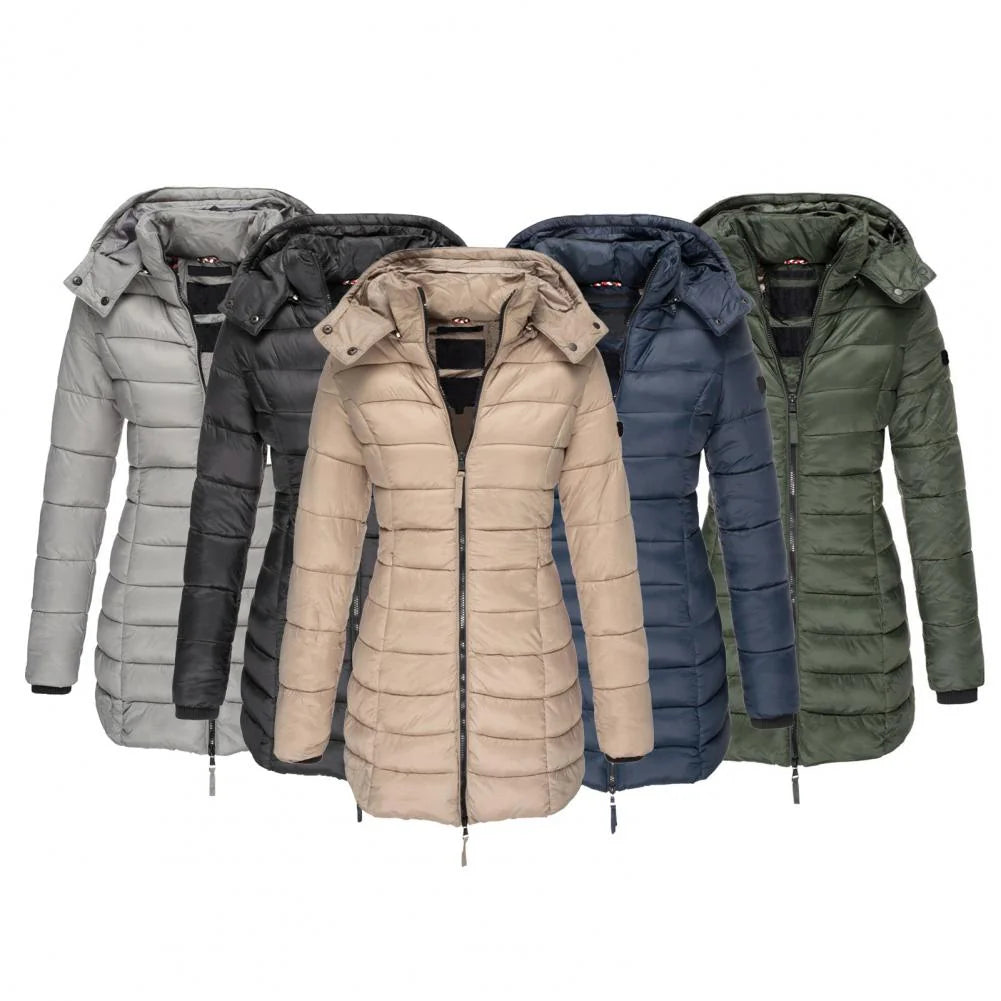 Women's Hooded Puffer Jacket with Oversized Fit & Soft Lining - Five Color Lineup