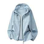 Men's Hooded Jacket with Zip Pockets & Adjustable Drawstring Hood