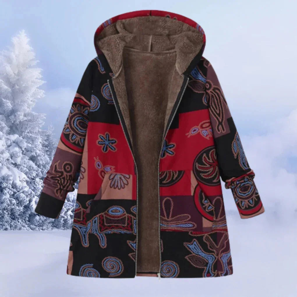 Women's Casual Winter Jacket with Hood & Plush Lining - Front Studio