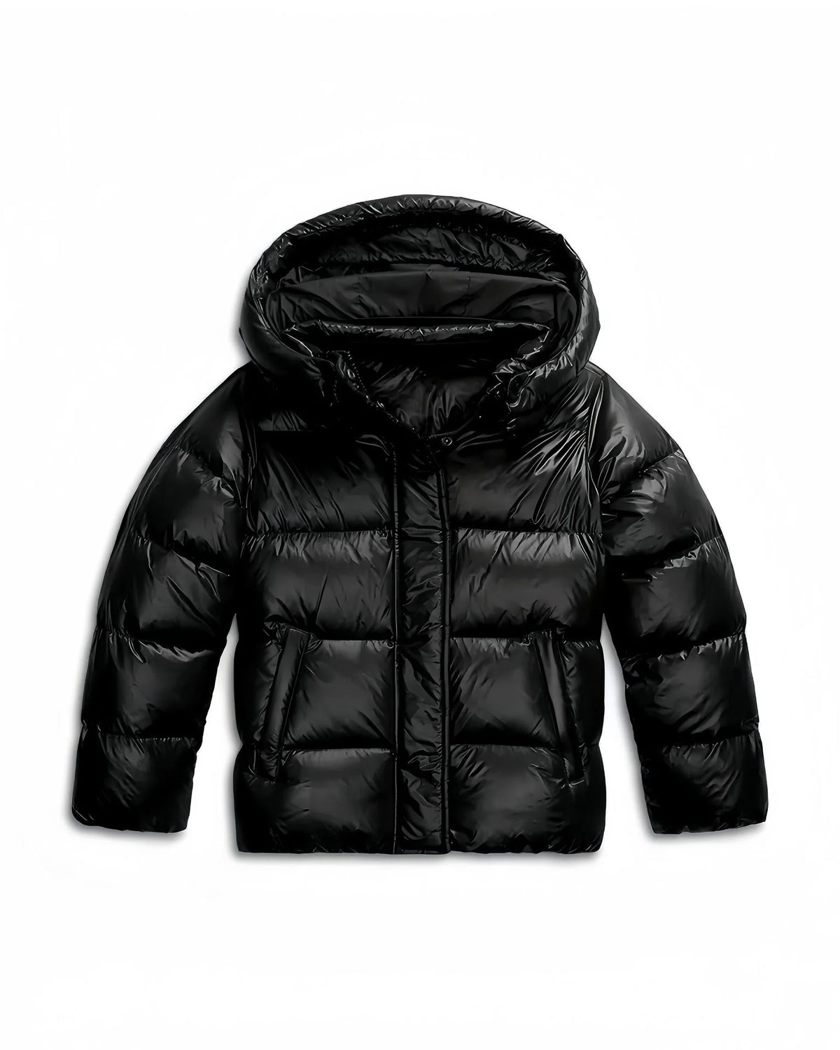 Women's Hooded Winter Jacket with Quilted Front & Side Pockets