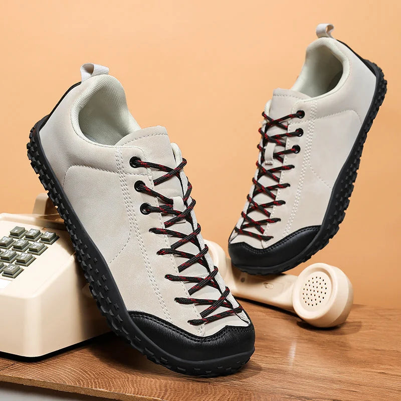 Women's Lace-Up Hiking Sneakers with Anti-Slip Sole & Reinforced Toe Cap - Pair Lifestyle Tabletop