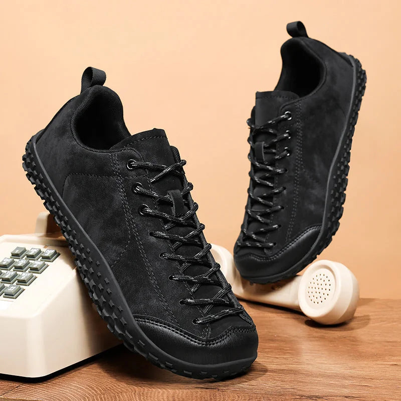 Women's Lace-Up Hiking Sneakers with Anti-Slip Sole & Reinforced Toe Cap - Pair Lifestyle Dark