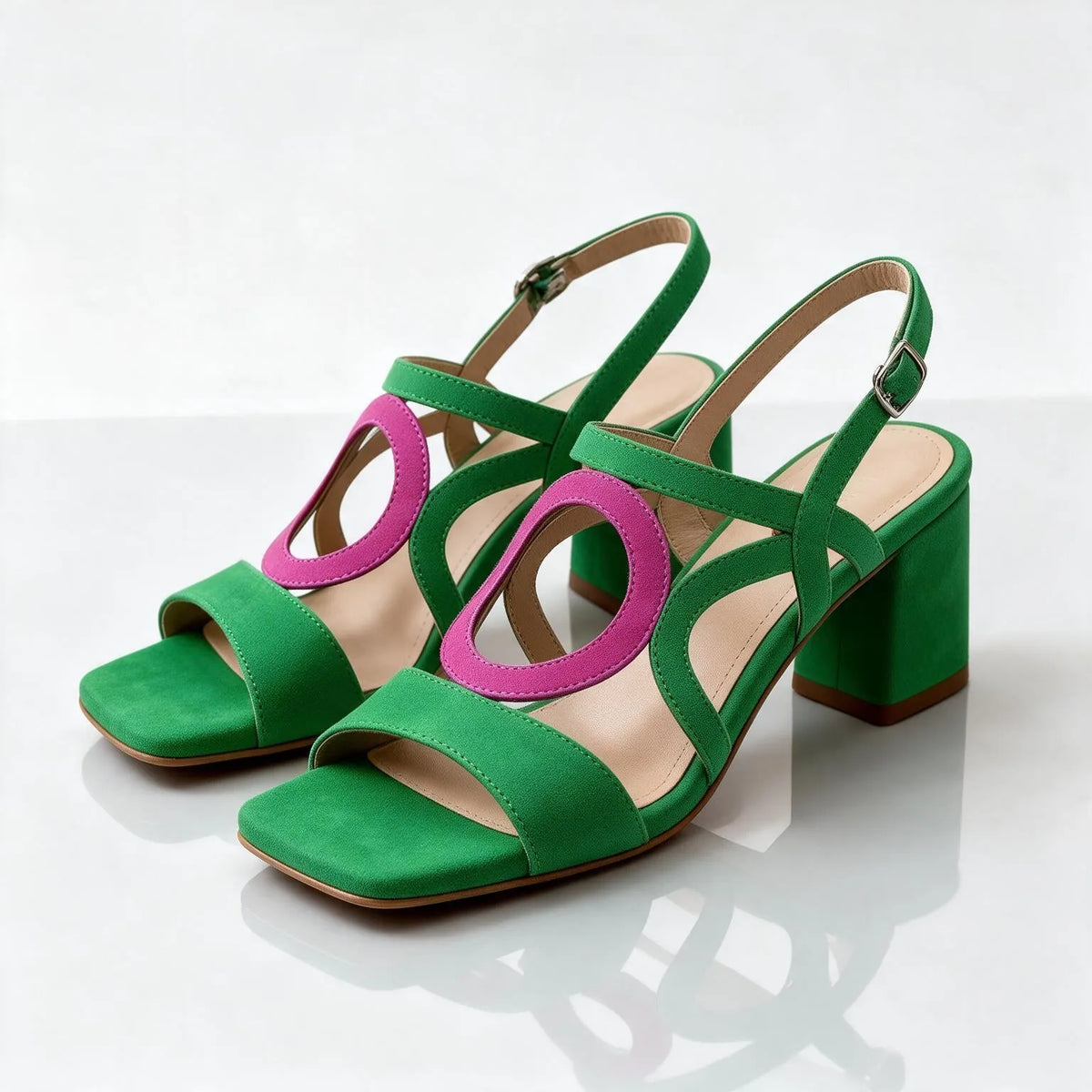 Meadow Women's Loop Sandals with Cushioned Insole & Block Heel