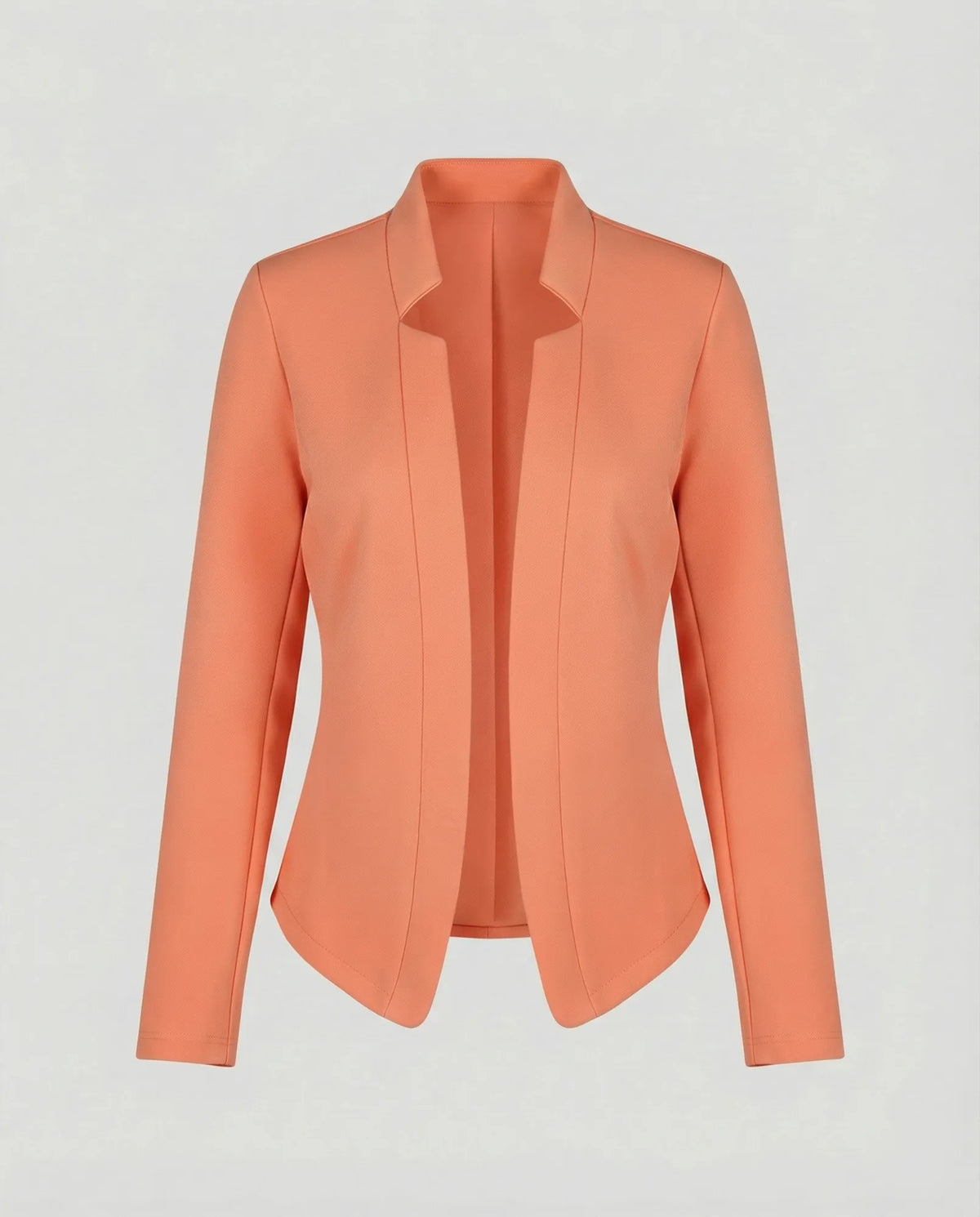 Orange Women's Open-Front Tailored Blazer with Curved Hem