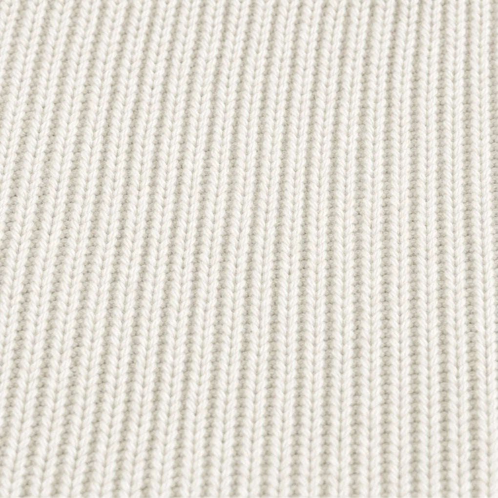 Women's Ribbed V-Neck Sweater with Button Front & Ruffle Cuffs - Fabric Texture Closeup