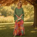 Women's Tiered Chiffon Maxi Summer Dress — India Batwing Layered Boho